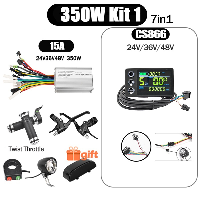 Kunray S6-61 S9-61 24-48V 250/350/500W BLDC Controller Kit with LCD Display Ebike Accessories