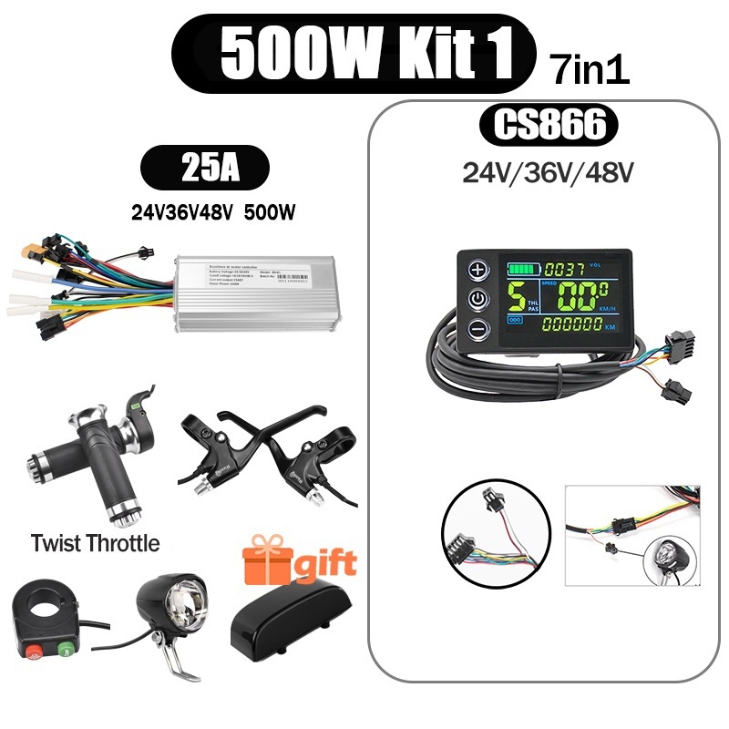 Kunray S6-61 S9-61 24-48V 250/350/500W BLDC Controller Kit with LCD Display Ebike Accessories