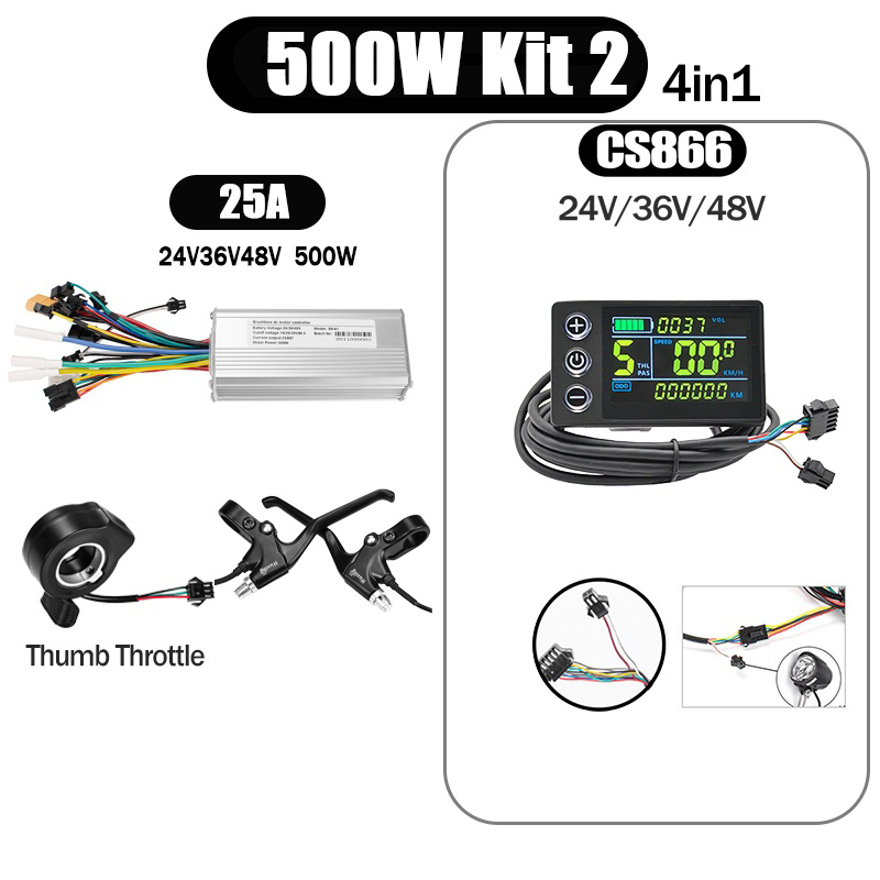Kunray S6-61 S9-61 24-48V 250/350/500W BLDC Controller Kit with LCD Display Ebike Accessories