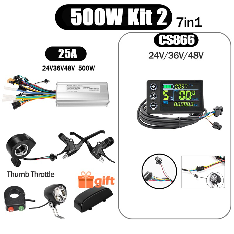 Kunray S6-61 S9-61 24-48V 250/350/500W BLDC Controller Kit with LCD Display Ebike Accessories
