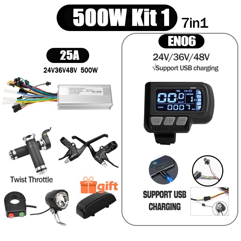 Kunray S6-61 S9-61 24-48V 250/350/500W BLDC Controller Kit with LCD Display Ebike Accessories