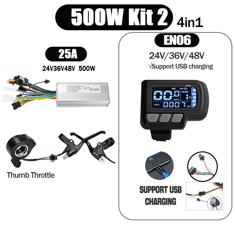Kunray S6-61 S9-61 24-48V 250/350/500W BLDC Controller Kit with LCD Display Ebike Accessories