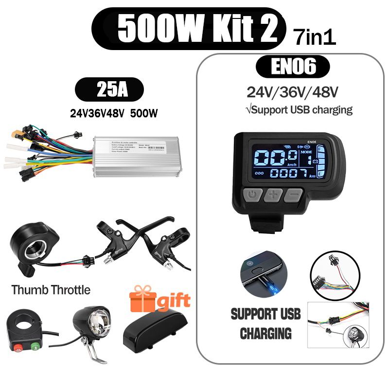Kunray S6-61 S9-61 24-48V 250/350/500W BLDC Controller Kit with LCD Display Ebike Accessories