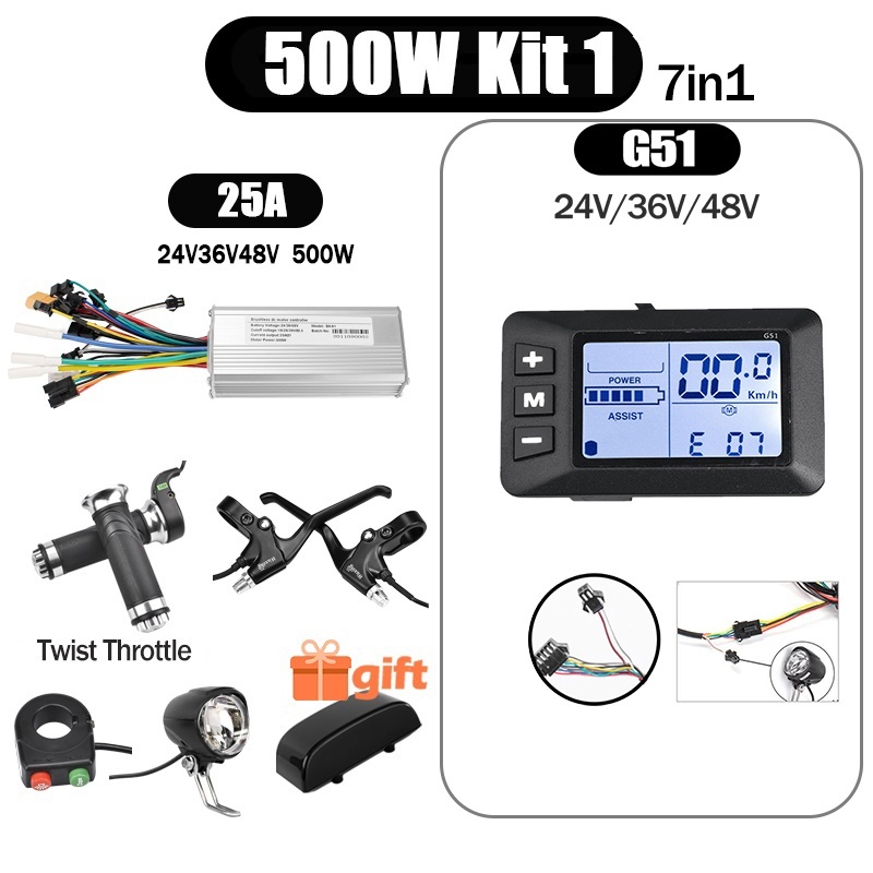 Kunray S6-61 S9-61 24-48V 250/350/500W BLDC Controller Kit with LCD Display Ebike Accessories