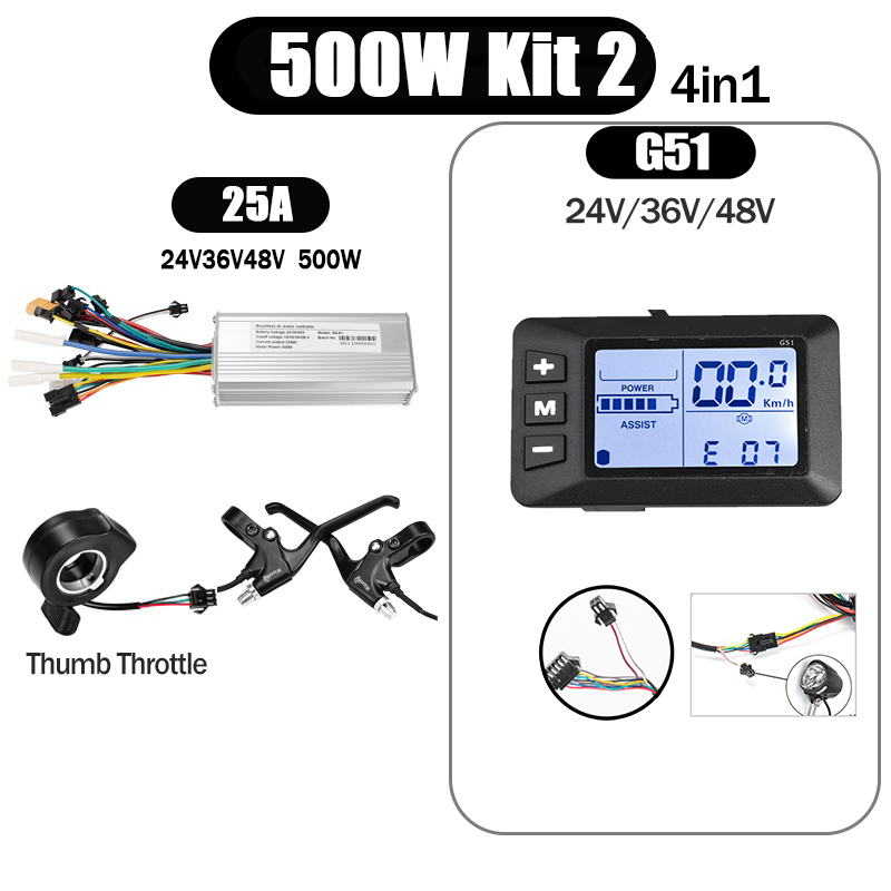 Kunray S6-61 S9-61 24-48V 250/350/500W BLDC Controller Kit with LCD Display Ebike Accessories