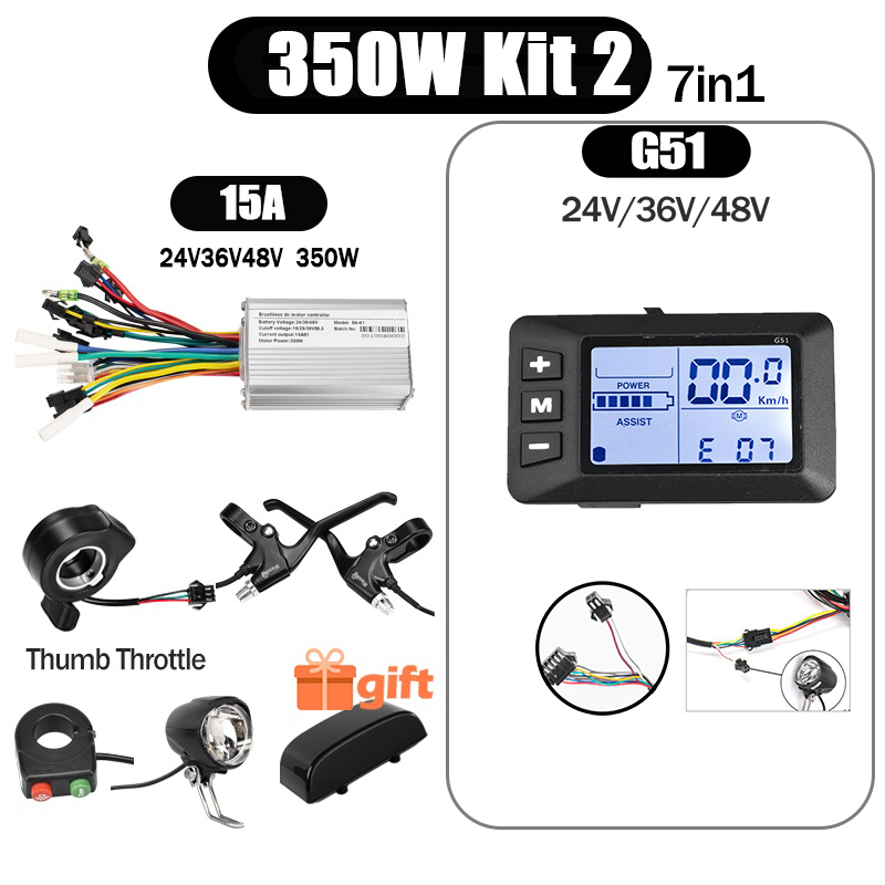 Kunray S6-61 S9-61 24-48V 250/350/500W BLDC Controller Kit with LCD Display Ebike Accessories