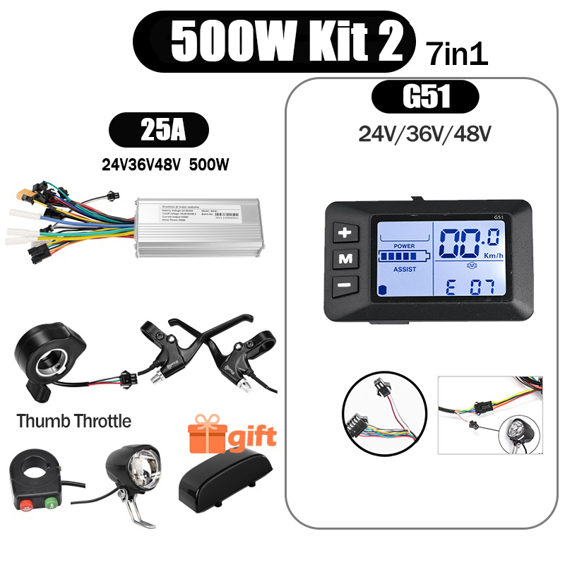 Kunray S6-61 S9-61 24-48V 250/350/500W BLDC Controller Kit with LCD Display Ebike Accessories
