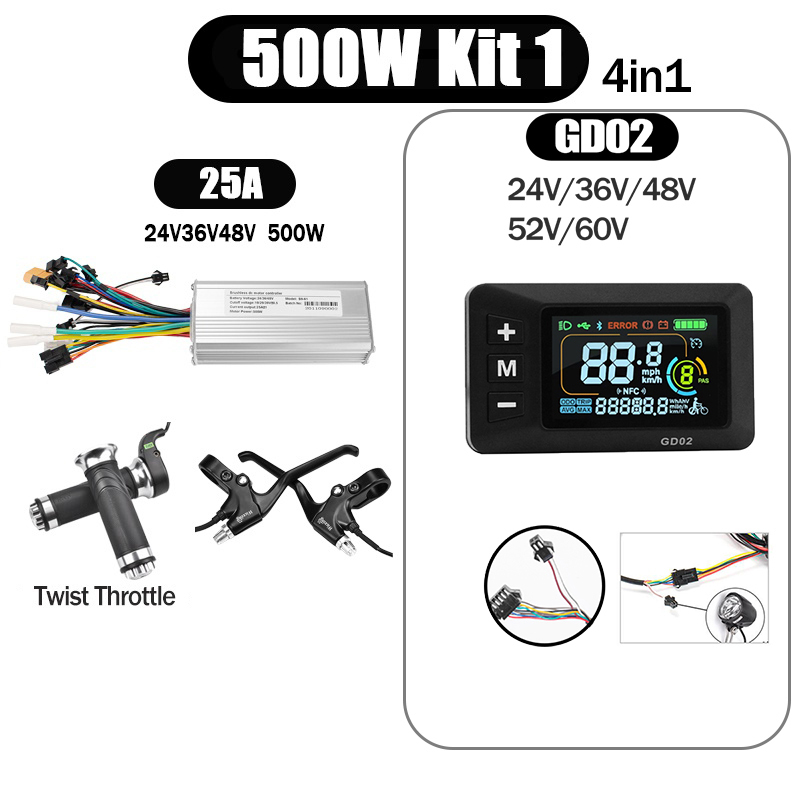 Kunray S6-61 S9-61 24-48V 250/350/500W BLDC Controller Kit with LCD Display Ebike Accessories