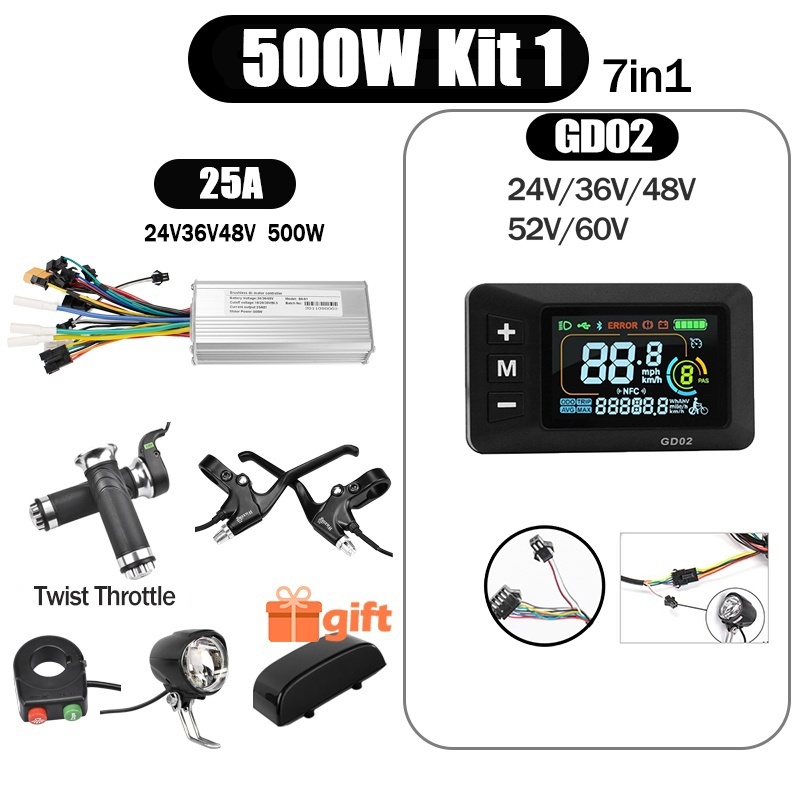 Kunray S6-61 S9-61 24-48V 250/350/500W BLDC Controller Kit with LCD Display Ebike Accessories