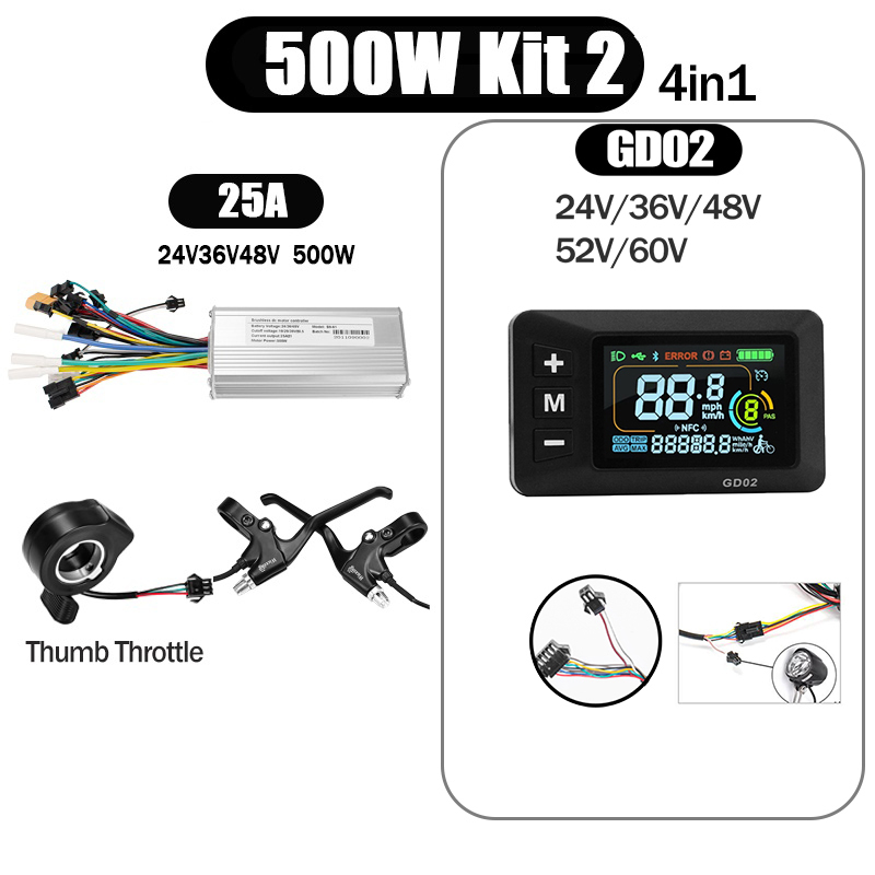 Kunray S6-61 S9-61 24-48V 250/350/500W BLDC Controller Kit with LCD Display Ebike Accessories