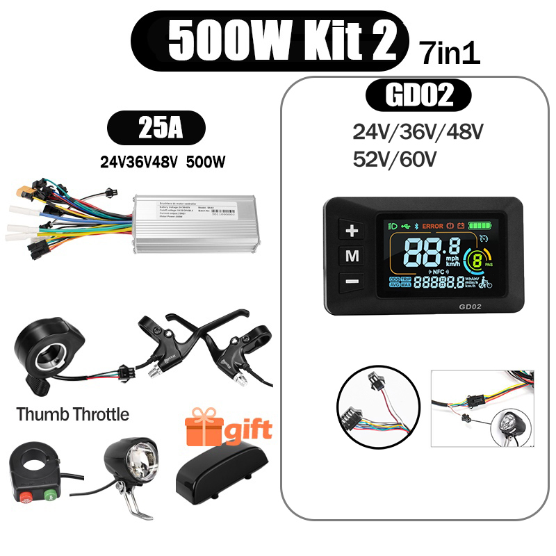 Kunray S6-61 S9-61 24-48V 250/350/500W BLDC Controller Kit with LCD Display Ebike Accessories