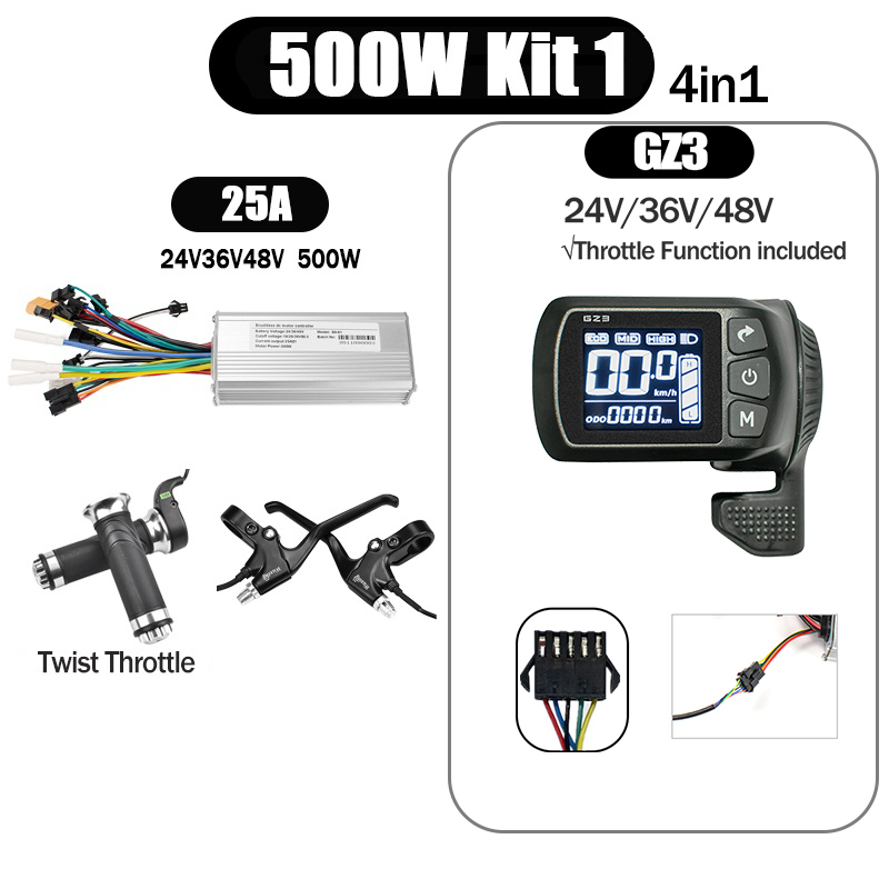 Kunray S6-61 S9-61 24-48V 250/350/500W BLDC Controller Kit with LCD Display Ebike Accessories
