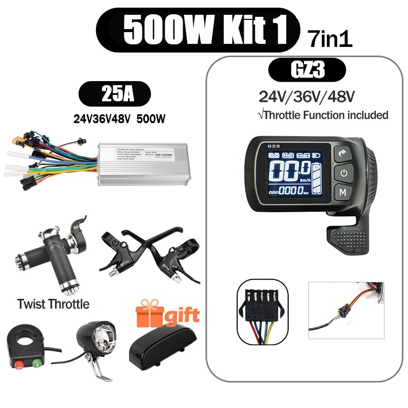 Kunray S6-61 S9-61 24-48V 250/350/500W BLDC Controller Kit with LCD Display Ebike Accessories