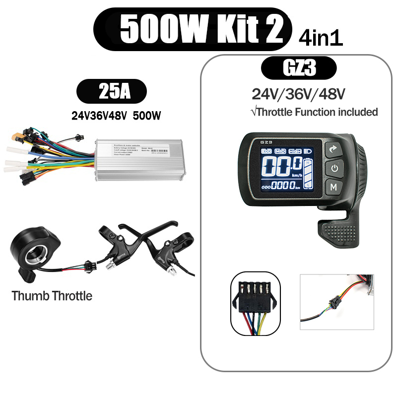 Kunray S6-61 S9-61 24-48V 250/350/500W BLDC Controller Kit with LCD Display Ebike Accessories