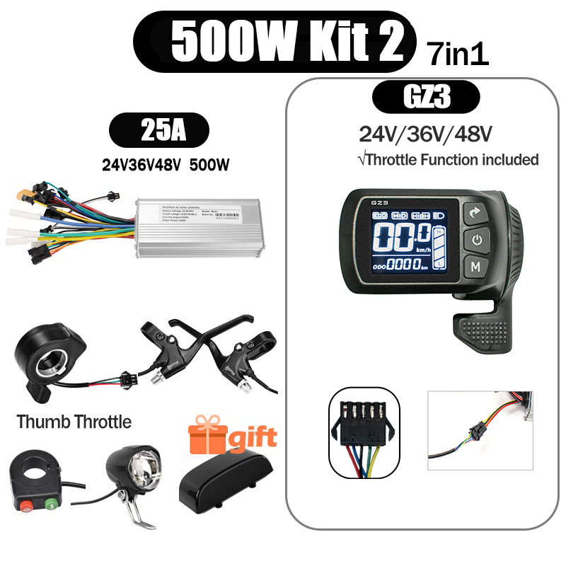 Kunray S6-61 S9-61 24-48V 250/350/500W BLDC Controller Kit with LCD Display Ebike Accessories
