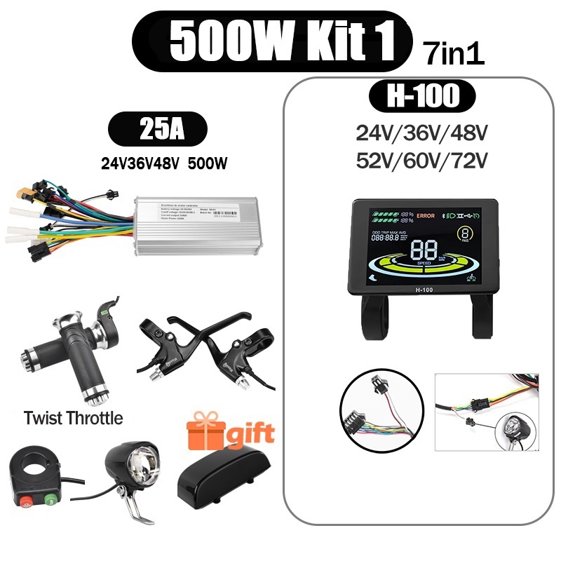 Kunray S6-61 S9-61 24-48V 250/350/500W BLDC Controller Kit with LCD Display Ebike Accessories