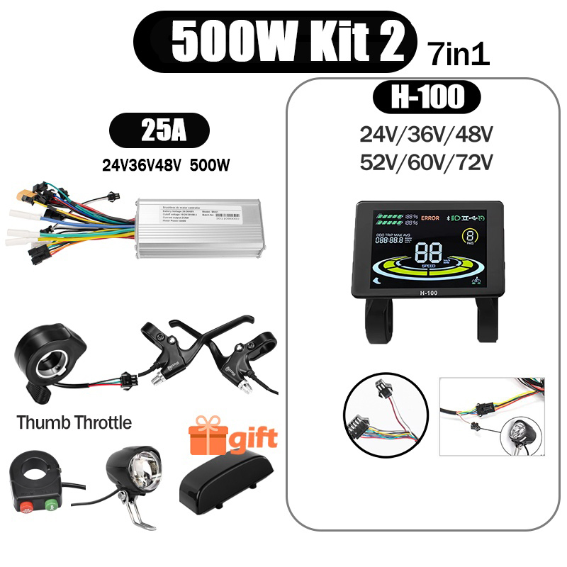 Kunray S6-61 S9-61 24-48V 250/350/500W BLDC Controller Kit with LCD Display Ebike Accessories