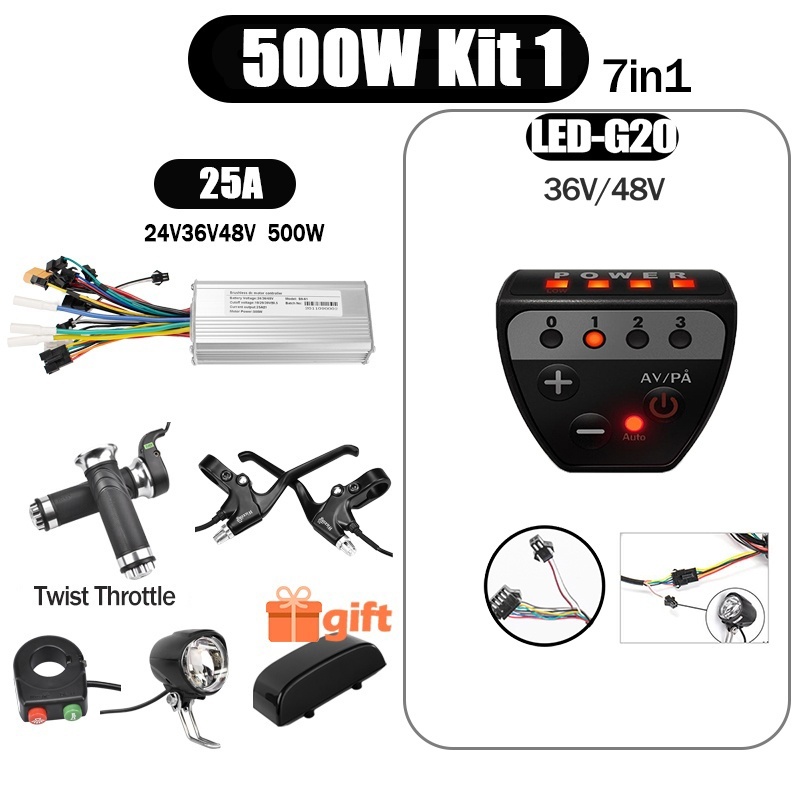 Kunray S6-61 S9-61 24-48V 250/350/500W BLDC Controller Kit with LCD Display Ebike Accessories
