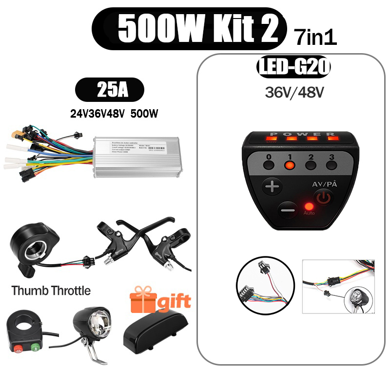 Kunray S6-61 S9-61 24-48V 250/350/500W BLDC Controller Kit with LCD Display Ebike Accessories
