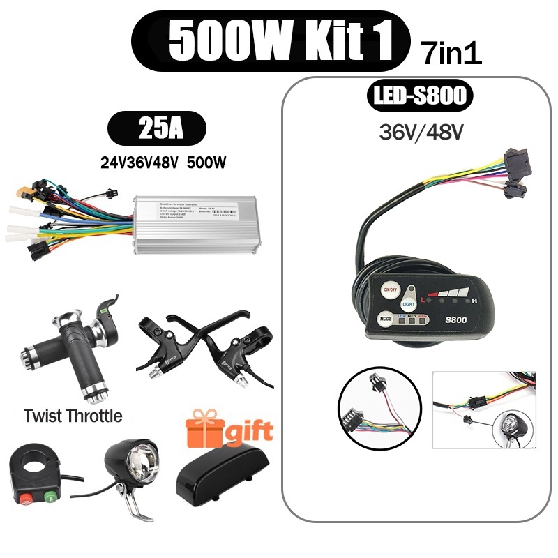 Kunray S6-61 S9-61 24-48V 250/350/500W BLDC Controller Kit with LCD Display Ebike Accessories