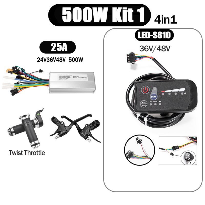 Kunray S6-61 S9-61 24-48V 250/350/500W BLDC Controller Kit with LCD Display Ebike Accessories