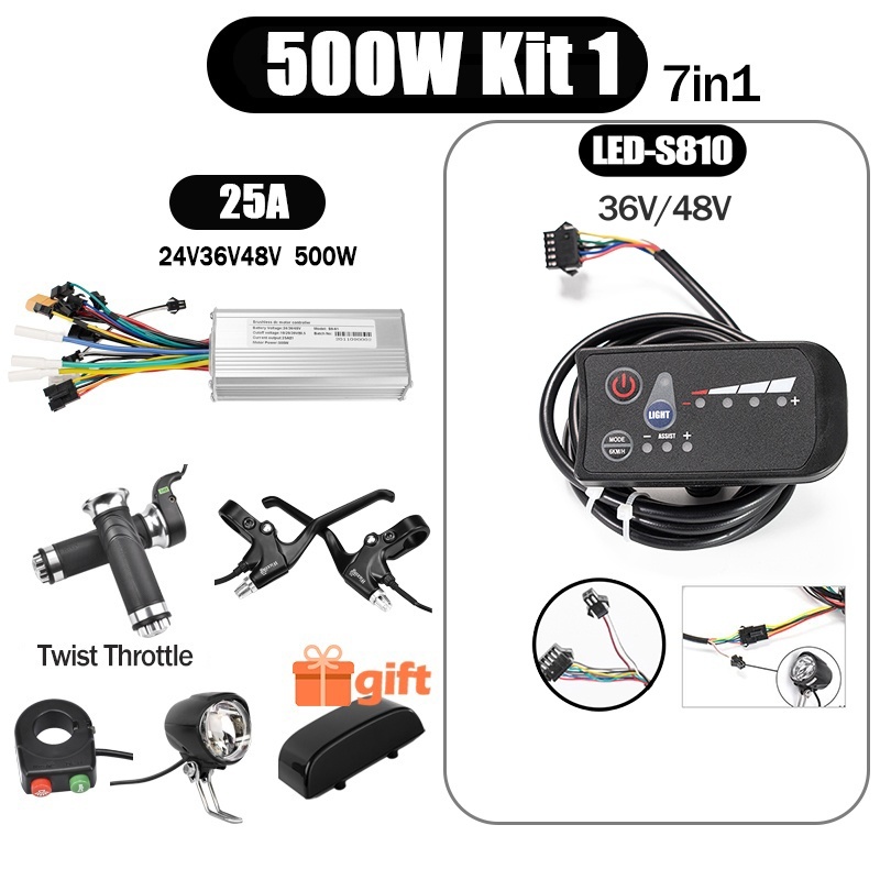 Kunray S6-61 S9-61 24-48V 250/350/500W BLDC Controller Kit with LCD Display Ebike Accessories