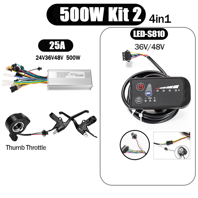 Kunray S6-61 S9-61 24-48V 250/350/500W BLDC Controller Kit with LCD Display Ebike Accessories