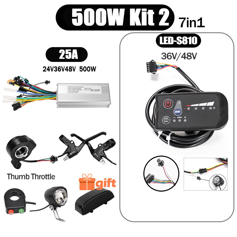 Kunray S6-61 S9-61 24-48V 250/350/500W BLDC Controller Kit with LCD Display Ebike Accessories