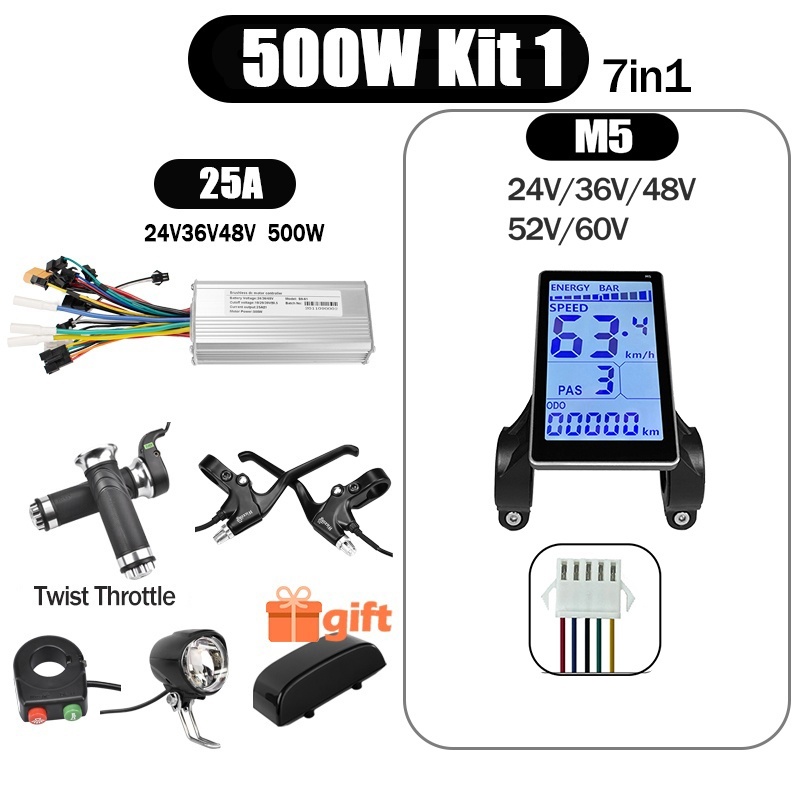 Kunray S6-61 S9-61 24-48V 250/350/500W BLDC Controller Kit with LCD Display Ebike Accessories