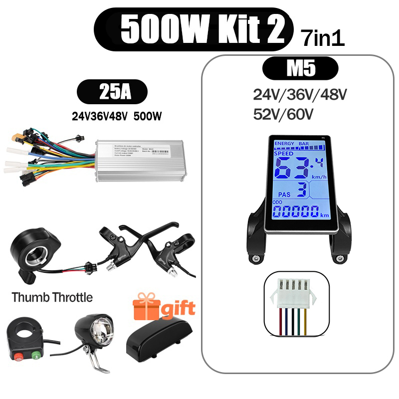 Kunray S6-61 S9-61 24-48V 250/350/500W BLDC Controller Kit with LCD Display Ebike Accessories