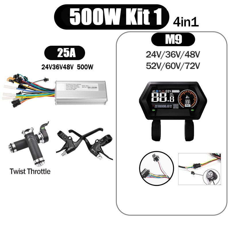 Kunray S6-61 S9-61 24-48V 250/350/500W BLDC Controller Kit with LCD Display Ebike Accessories