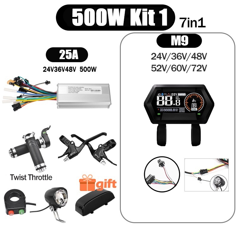 Kunray S6-61 S9-61 24-48V 250/350/500W BLDC Controller Kit with LCD Display Ebike Accessories
