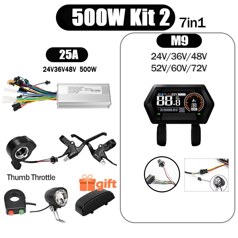 Kunray S6-61 S9-61 24-48V 250/350/500W BLDC Controller Kit with LCD Display Ebike Accessories