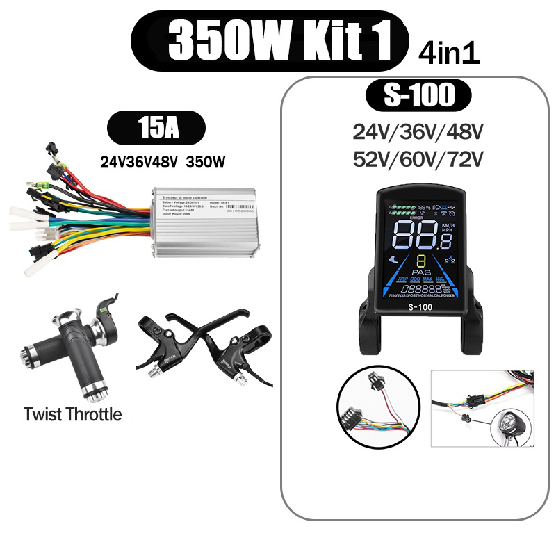 Kunray S6-61 S9-61 24-48V 250/350/500W BLDC Controller Kit with LCD Display Ebike Accessories