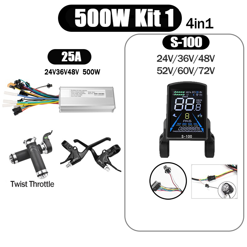 Kunray S6-61 S9-61 24-48V 250/350/500W BLDC Controller Kit with LCD Display Ebike Accessories