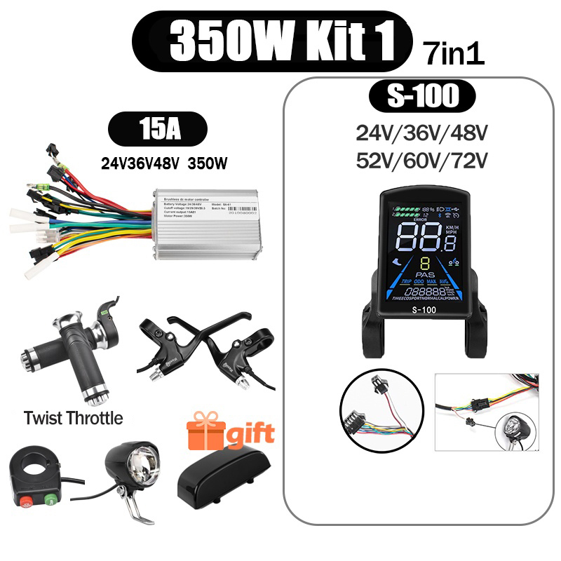 Kunray S6-61 S9-61 24-48V 250/350/500W BLDC Controller Kit with LCD Display Ebike Accessories