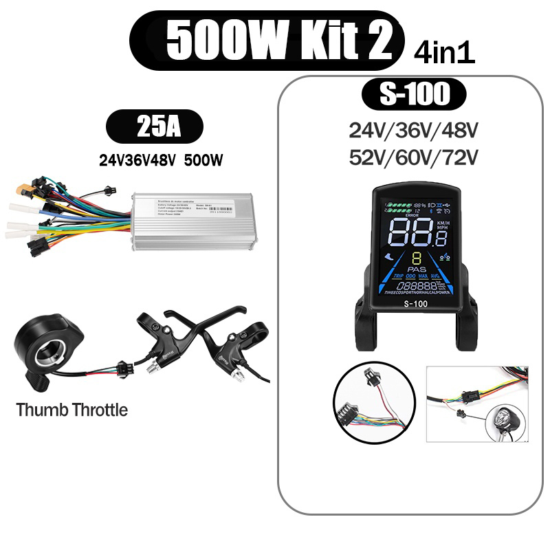 Kunray S6-61 S9-61 24-48V 250/350/500W BLDC Controller Kit with LCD Display Ebike Accessories