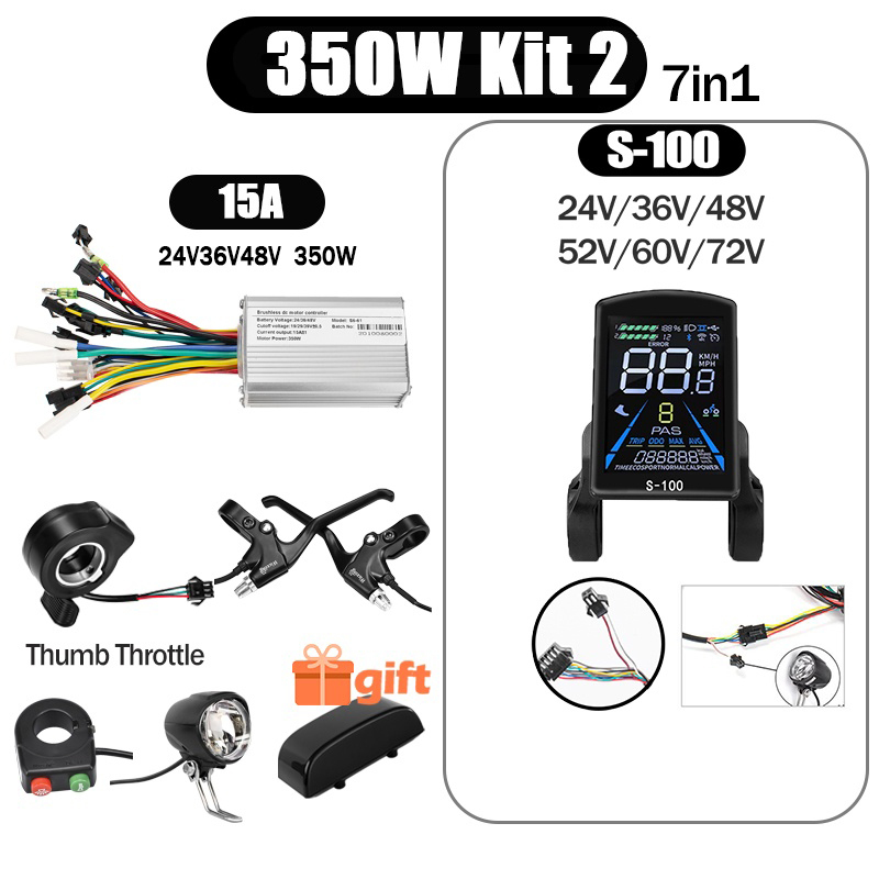 Kunray S6-61 S9-61 24-48V 250/350/500W BLDC Controller Kit with LCD Display Ebike Accessories