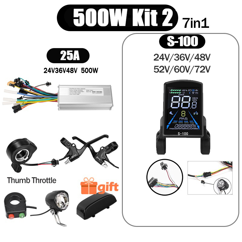 Kunray S6-61 S9-61 24-48V 250/350/500W BLDC Controller Kit with LCD Display Ebike Accessories