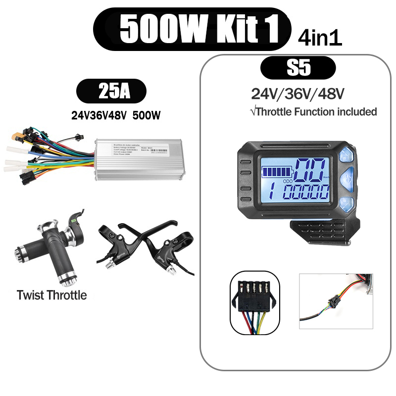 Kunray S6-61 S9-61 24-48V 250/350/500W BLDC Controller Kit with LCD Display Ebike Accessories
