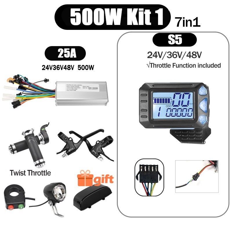 Kunray S6-61 S9-61 24-48V 250/350/500W BLDC Controller Kit with LCD Display Ebike Accessories