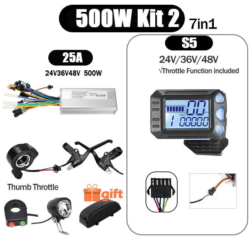 Kunray S6-61 S9-61 24-48V 250/350/500W BLDC Controller Kit with LCD Display Ebike Accessories