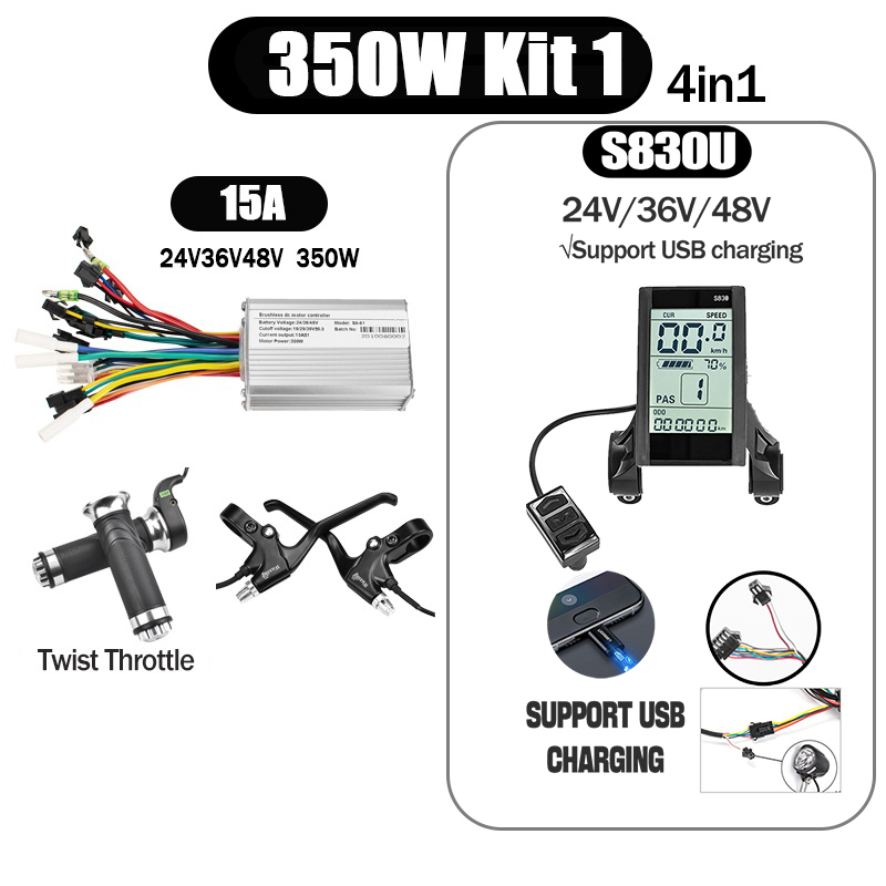 Kunray S6-61 S9-61 24-48V 250/350/500W BLDC Controller Kit with LCD Display Ebike Accessories