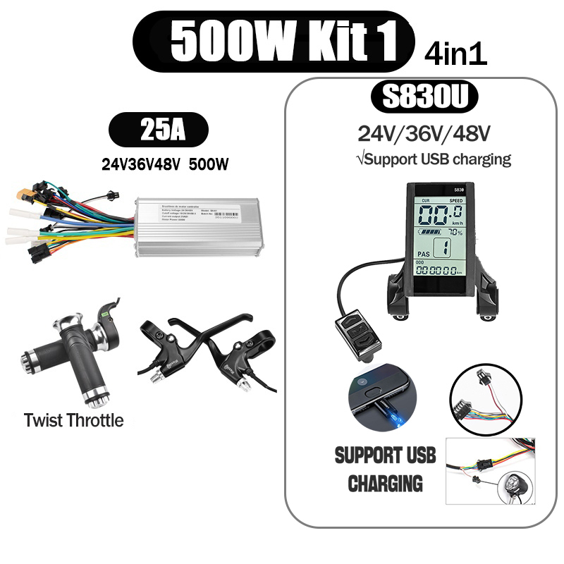Kunray S6-61 S9-61 24-48V 250/350/500W BLDC Controller Kit with LCD Display Ebike Accessories