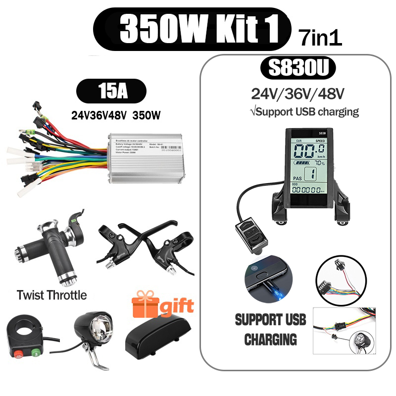 Kunray S6-61 S9-61 24-48V 250/350/500W BLDC Controller Kit with LCD Display Ebike Accessories