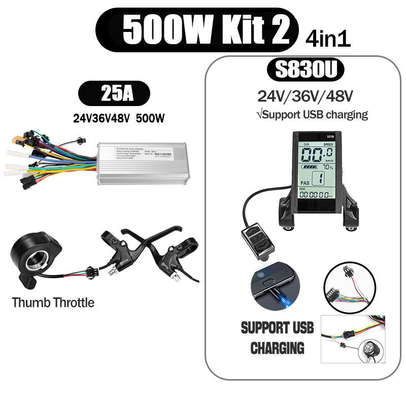 Kunray S6-61 S9-61 24-48V 250/350/500W BLDC Controller Kit with LCD Display Ebike Accessories