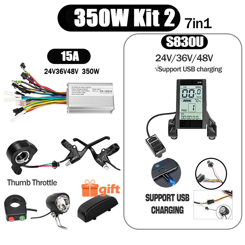 Kunray S6-61 S9-61 24-48V 250/350/500W BLDC Controller Kit with LCD Display Ebike Accessories