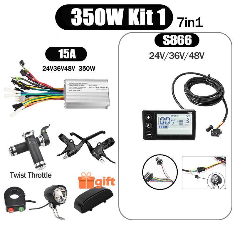 Kunray S6-61 S9-61 24-48V 250/350/500W BLDC Controller Kit with LCD Display Ebike Accessories