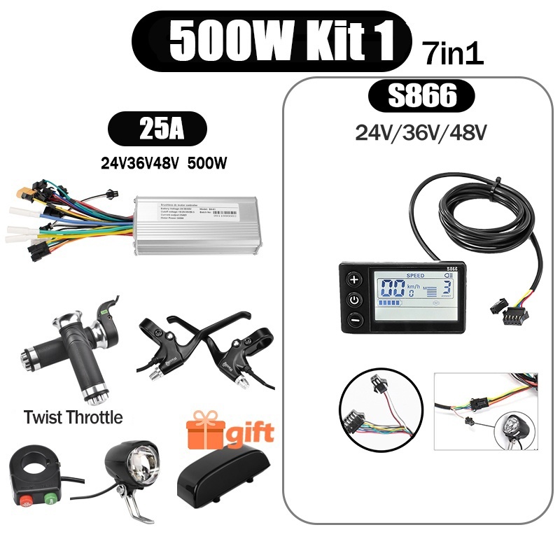 Kunray S6-61 S9-61 24-48V 250/350/500W BLDC Controller Kit with LCD Display Ebike Accessories