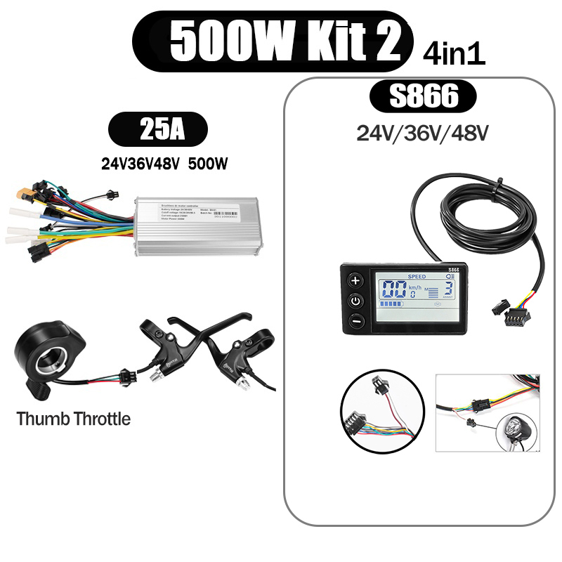 Kunray S6-61 S9-61 24-48V 250/350/500W BLDC Controller Kit with LCD Display Ebike Accessories